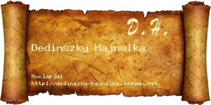 Dedinszky Hajnalka névjegykártya