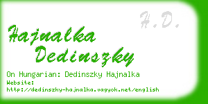 hajnalka dedinszky business card
